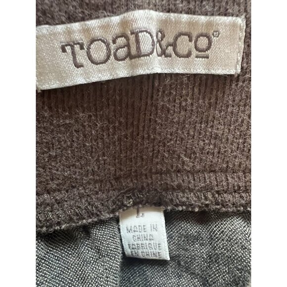 Toad & Co brown linen ruched sides pull-on mini skirt L outdoor festival light - Picture 5 of 9